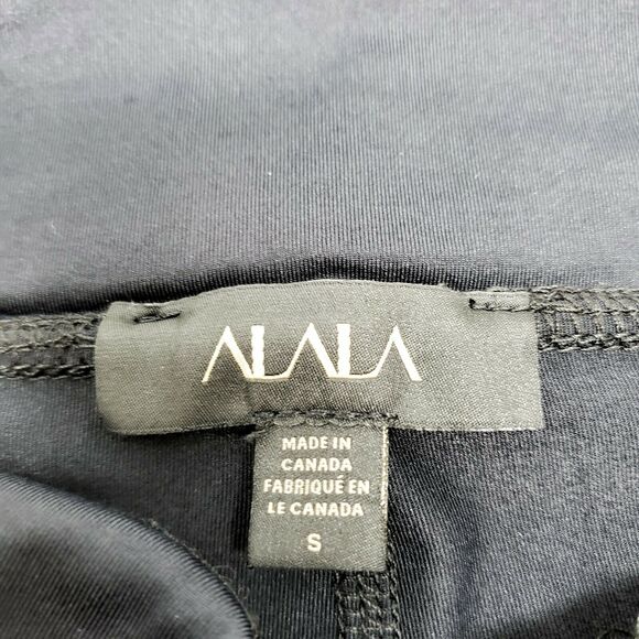 Alala Blocked Crop Tights S Mid Rise Fitted Stretch Running Black Magenta - Picture 6 of 7